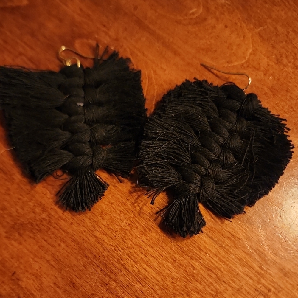 Chic Black Fringe Earrings